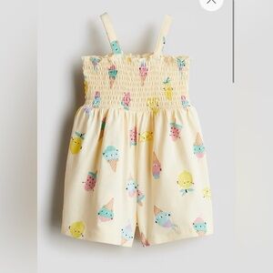 H&M Baby Girls Yellow Ice Cream Bear Summer Lemons Fruits Romper Jumpsuit 18M